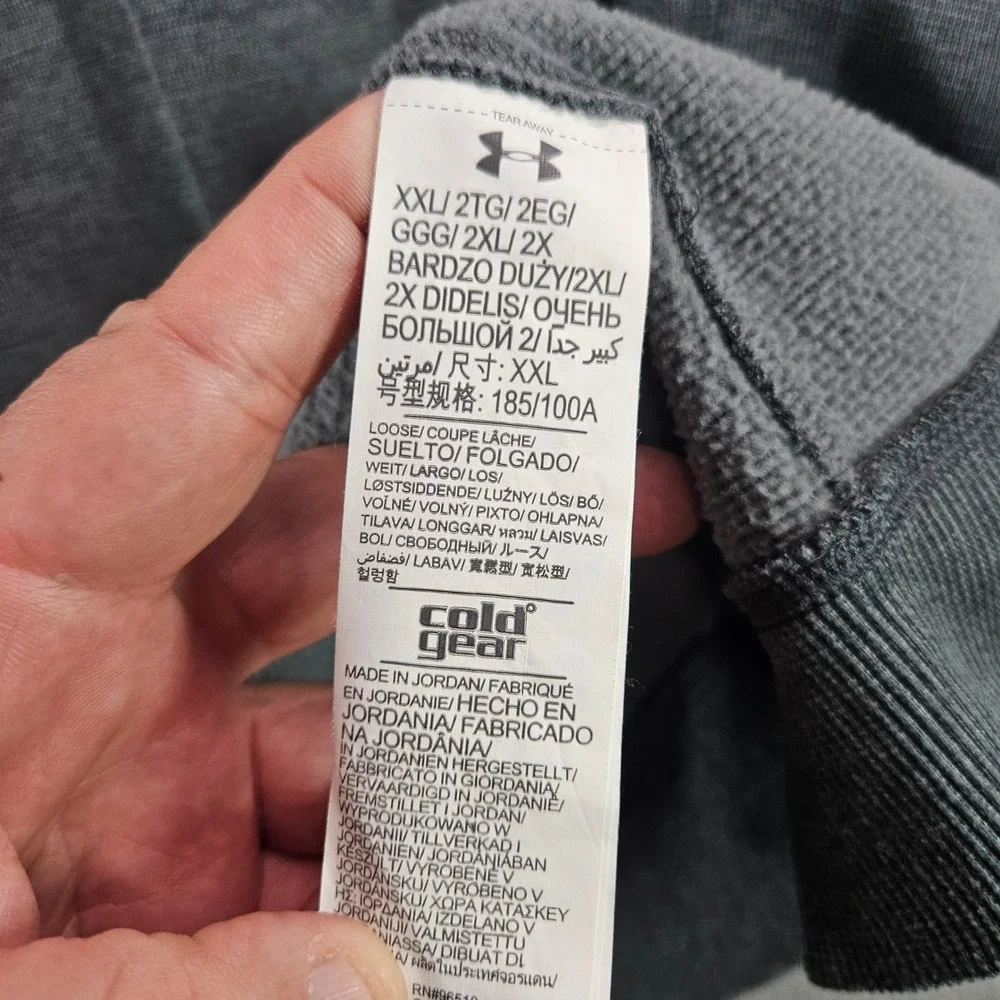 Under Armour Storm ColdGear Golf Vest Mens 2XL Gray 1/4 Zip Loose Fit Heathered